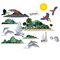 Party Central Club Pack of 180 Green and Blue Tropical Island Wall Decors 55"